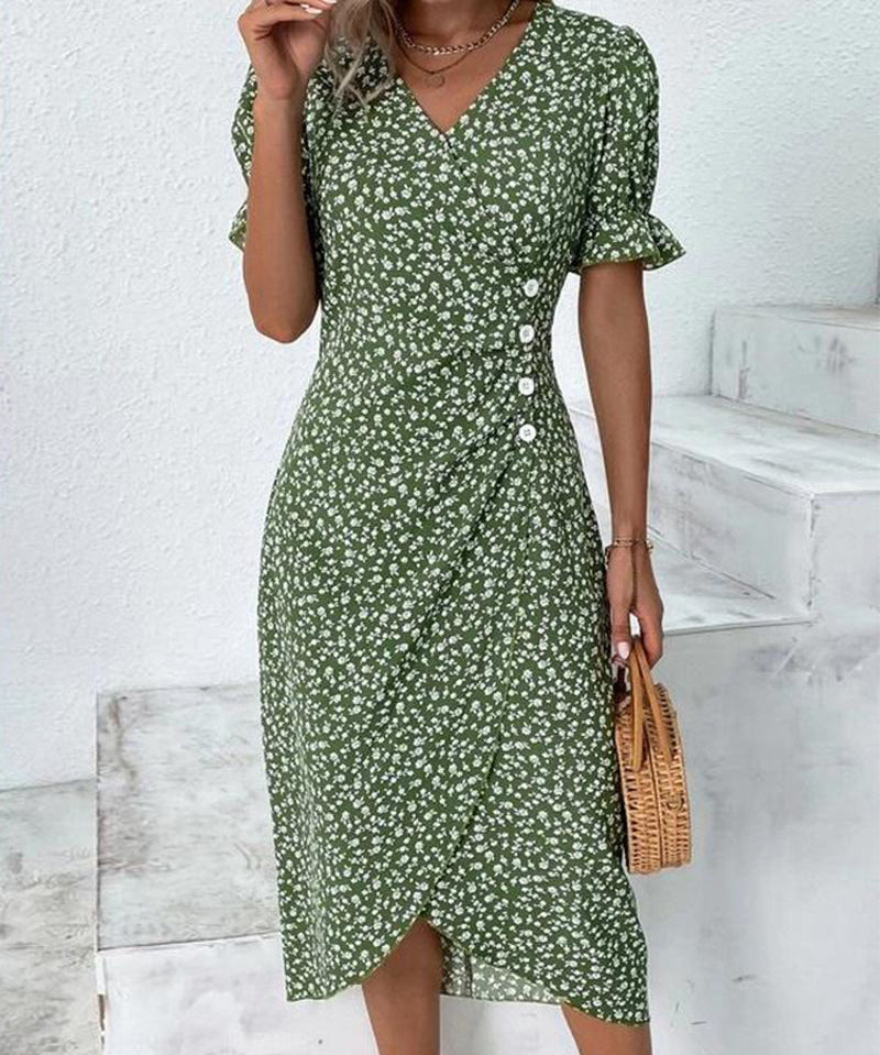 Giselle - Floral V-Neck Dress