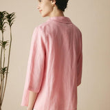 100% Linen Peter Pan Collar 3/4 Sleeve Shirt ASTRID
