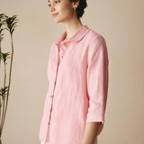 100% Linen Peter Pan Collar 3/4 Sleeve Shirt ASTRID