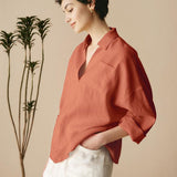 Linen Oversized Fit Pocket Shirt ELOWEN