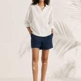 Linen Plaid Oversized Fit Pocket Shirt