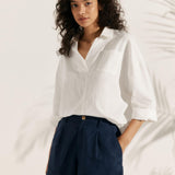 Linen Plaid Oversized Fit Pocket Shirt