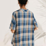 100% Linen V-Neck Short Sleeve Shirt SIERRA