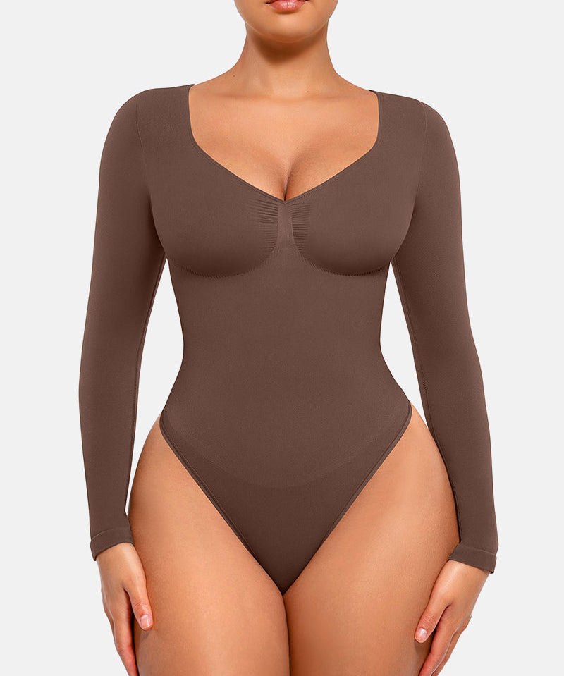 Seamless Supportive Long Sleeve Tummy Control Bodysuit