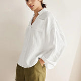 Linen Oversized Fit Pocket Shirt ELOWEN