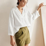 Linen Oversized Fit Pocket Shirt ELOWEN
