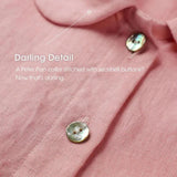 100% Linen Peter Pan Collar 3/4 Sleeve Shirt ASTRID
