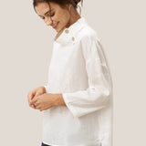 100% Linen Classic Side Neck Top CORA