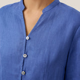 100% Linen Hand Button Long Top DILLON