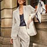 100% Linen Sketch Stripe Suit Set ELOISE