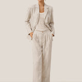 100% Linen Sketch Stripe Suit Set ELOISE