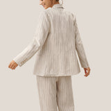100% Linen Sketch Stripe Suit Set ELOISE