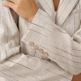 100% Linen Sketch Stripe Suit Set ELOISE
