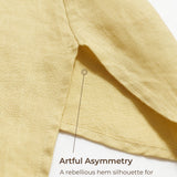 100% Linen Asymmetric Hem Long Top ISLA