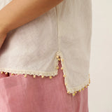 100% Linen Beaded Hem Camisole Bree