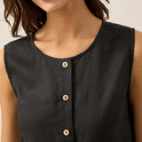 100% Linen Buttons Down Tank Top ERIN