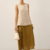 100% Linen Buttons Down Tank Top ERIN