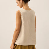 100% Linen Buttons Down Tank Top ERIN