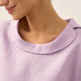 Linen Round Soft-Fold Collar Top ANAIS
