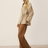 100% Linen Striped Wrap Jacket GENESIS