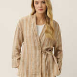 100% Linen Striped Wrap Jacket GENESIS