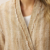 100% Linen Striped Wrap Jacket GENESIS