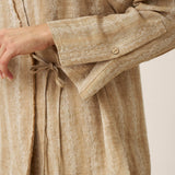 100% Linen Striped Wrap Jacket GENESIS