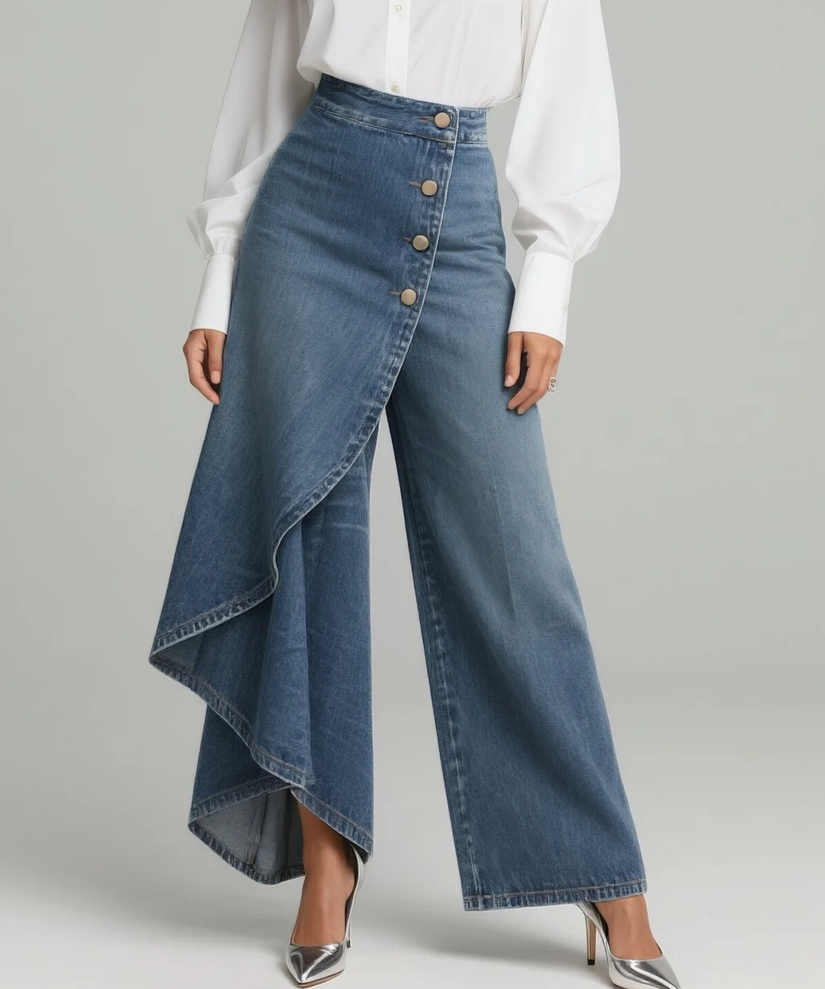 Amelia - Wrap Denim Pants