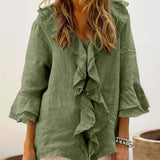 NADINE™ - Chic Bell Sleeve Ruffle Top