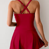 Maclair & Co. - Women's Twisted Ruched Swim Dress Slit Strap Tankini Swimsuit