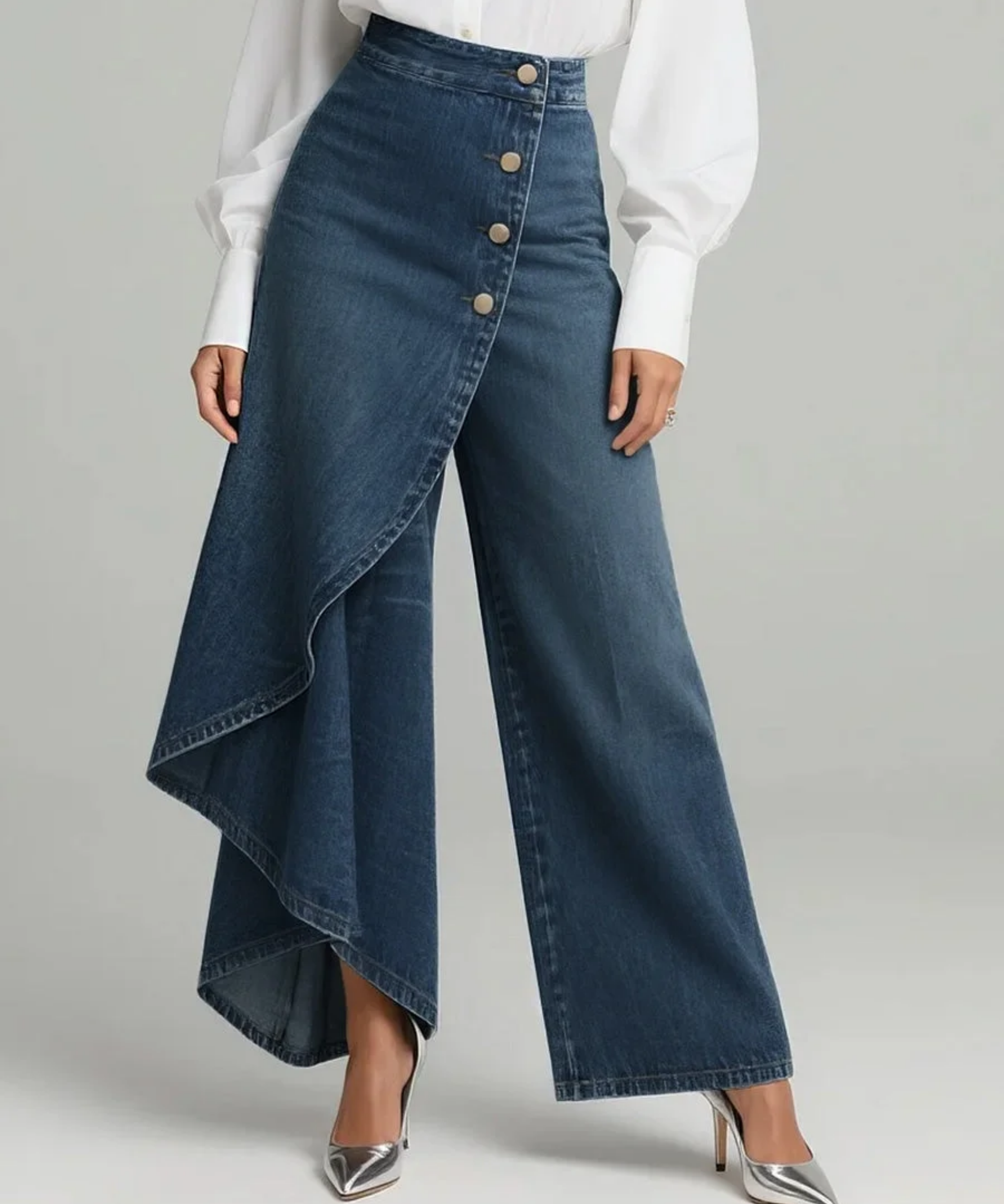 Amelia - Wrap Denim Pants