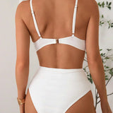 Sandra - High Support Crossed Top, High Waist Bikini