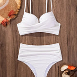 Sandra - High Support Crossed Top, High Waist Bikini