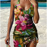 Faith - Floral Graphic Tankini with Shorts, Tummy Control Effect