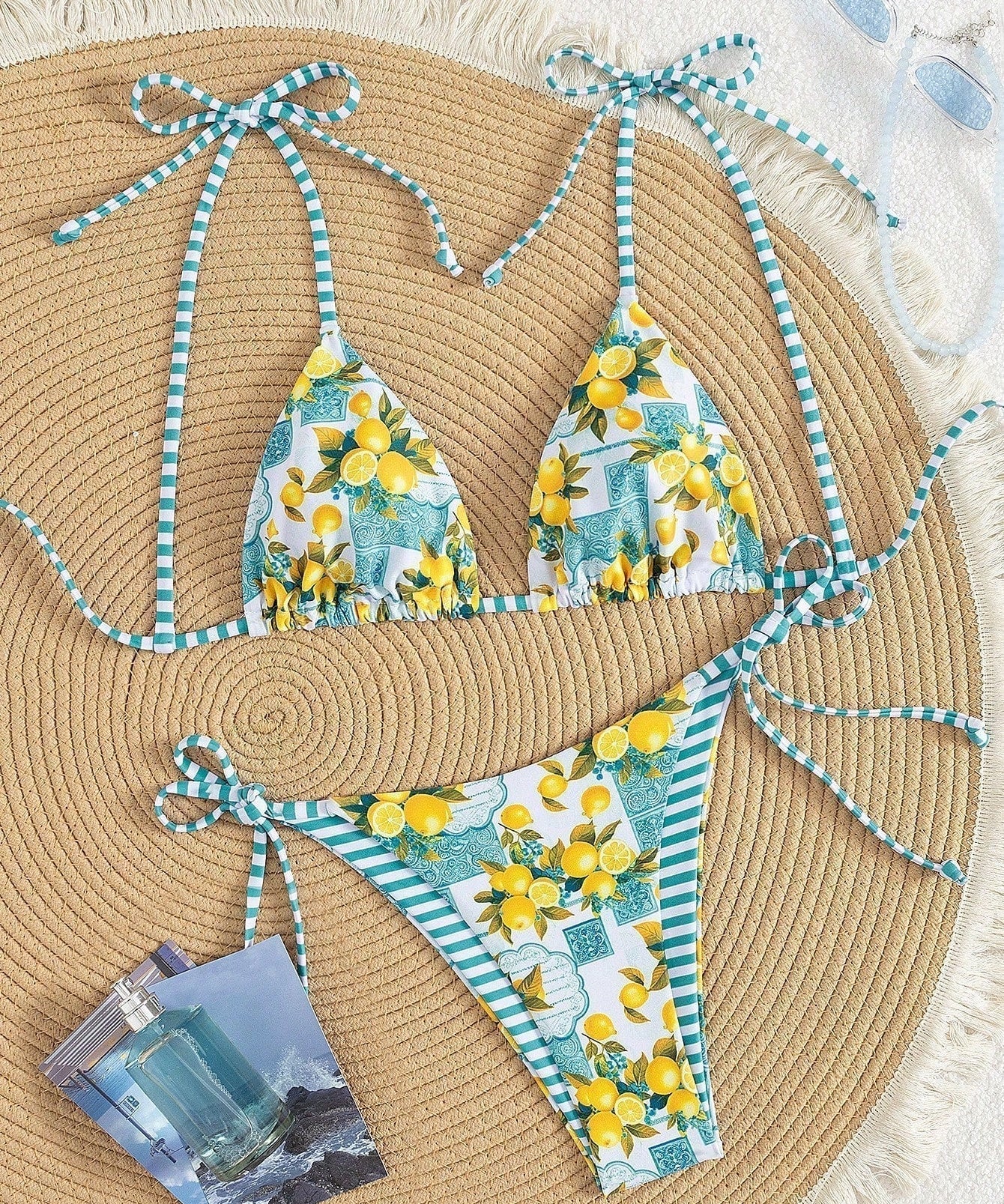 Claire - Lemon Print Triangle Bikini