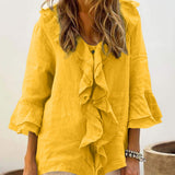 NADINE™ - Chic Bell Sleeve Ruffle Top