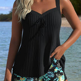 Seraphina - Striped Tankini with Two-Piece Swimsuit Bottom