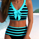 Victoria - High Waist Striped Bikini