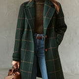 Bellarive plaid tweed coat with lapel collar