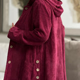 Cordia - Corduroy Hooded Cardigan