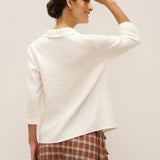 100% Linen Peter Pan Collar 3/4 Sleeve Shirt ASTRID