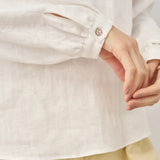 100% Linen Mock Neck Long-Sleeve Top DEANNA