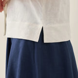 100% Linen Button-Up Short Sleeve Shirt ORENDA