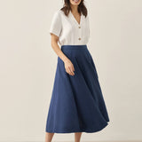 100% Linen Button-Up Short Sleeve Shirt ORENDA