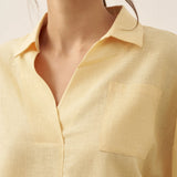 Linen Oversized Fit Pocket Shirt ELOWEN