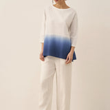 Linen White Boat Neck Oversized Top AVA