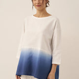 Linen White Boat Neck Oversized Top AVA
