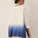Linen White Boat Neck Oversized Top AVA