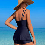 Maclair & Co. - Women's One Piece Swimsuit V Neck Soft Mesh Patchwork Monokini Comfy Breathable Bathing Suits Slimming
