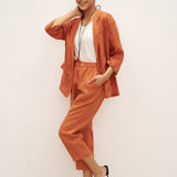 100% Linen 3/4 Sleeve Drop Shoulder Blazer DARA